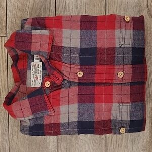 GUIDEBOAT CO Red Feather‎ Flannels Plaid Cotton Flannel L Mens Long Sleeve Shirt